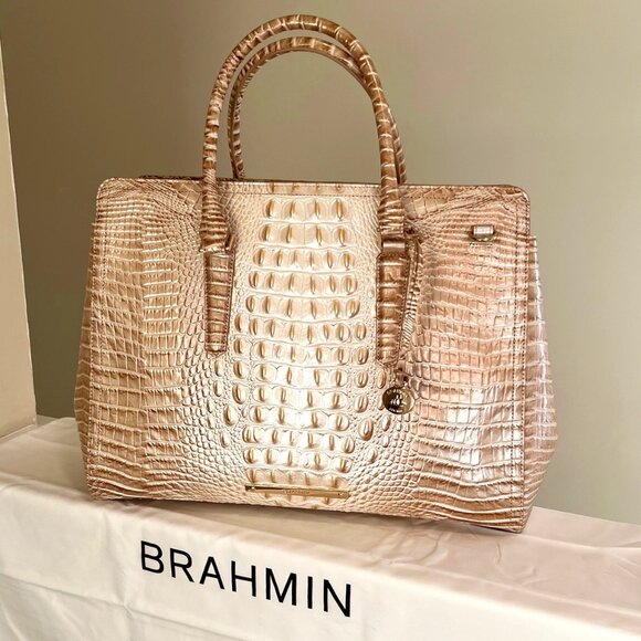 BRAHMIN Melbourne Collection Contour Finley Carryall Satchel Tote Bag - (EUC)